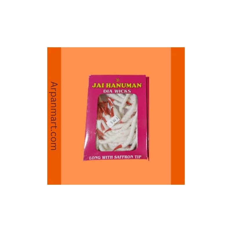 Jai Hanuman Dia Wicks Long Saffron Tip